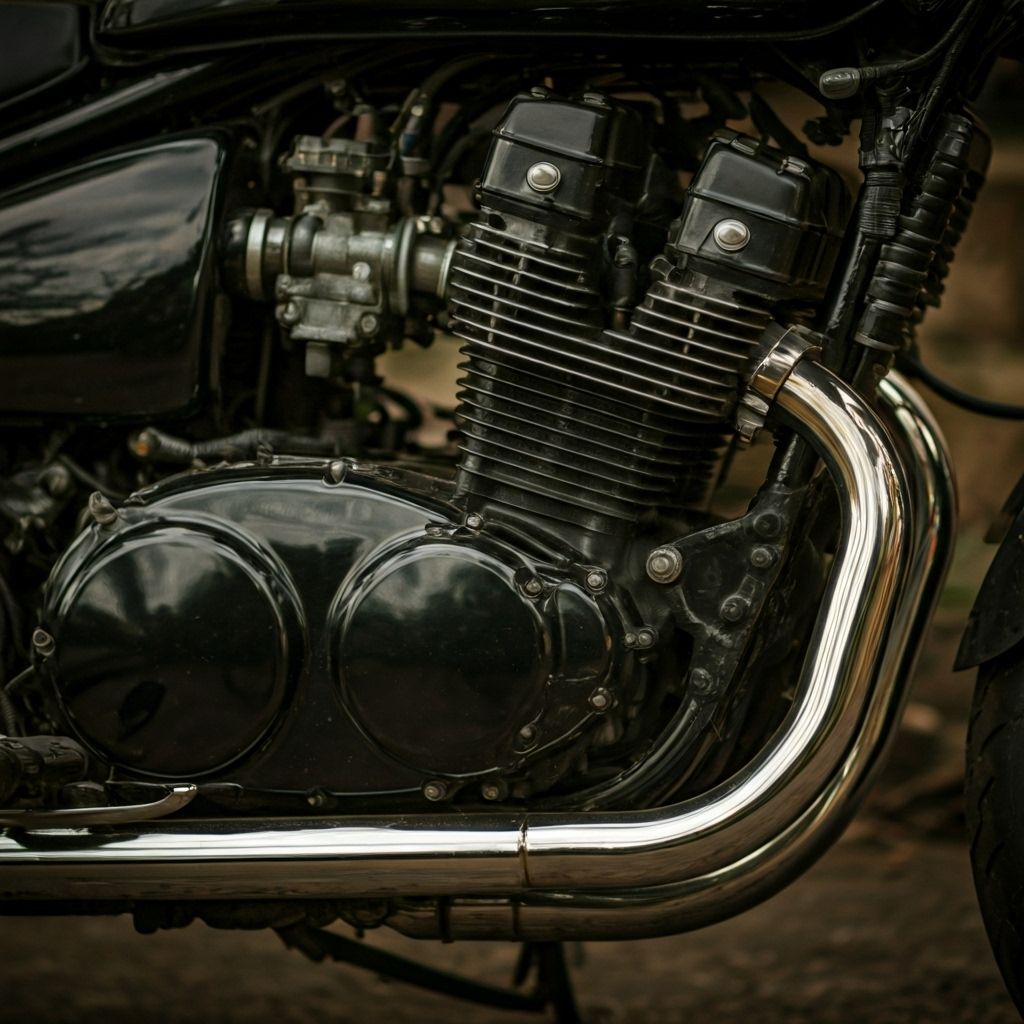 Motorcycle engine close up